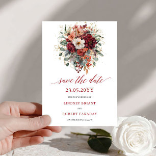 Stylish Terracotta Autumn Gold Save The Date