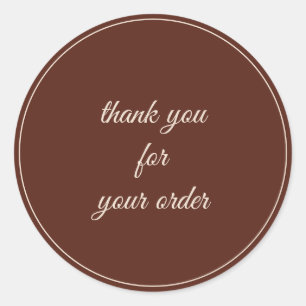 Stylish Terracotta Custom Text Business Thank You  Classic Round Sticker