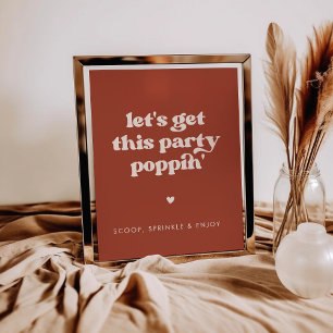 Stylish Terracotta Let's get this party poppin Poster