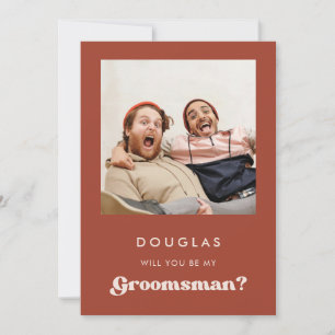 Stylish Terracotta Will you be my groomsman card