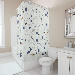 Stylish Terrazzo Tile Design Multi-Colour  Shower Curtain