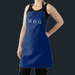 Stylish Text Monogram Personalized Navy Blue Apron<br><div class="desc">Add a refined personal touch to your kitchen with the Stylish Text Monogram Personalized Navy Blue Apron. Featuring a clean, modern monogram design on a rich navy backdrop, it blends elegance with everyday practicality. Ideal for cooking, baking, or hosting, this apron offers comfort, durability, and a custom look that makes...</div>