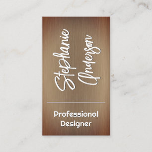 Stylish Texture Metal Cursive Business Card