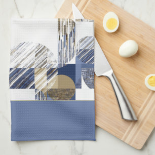 Stylish textured geometric tea towel