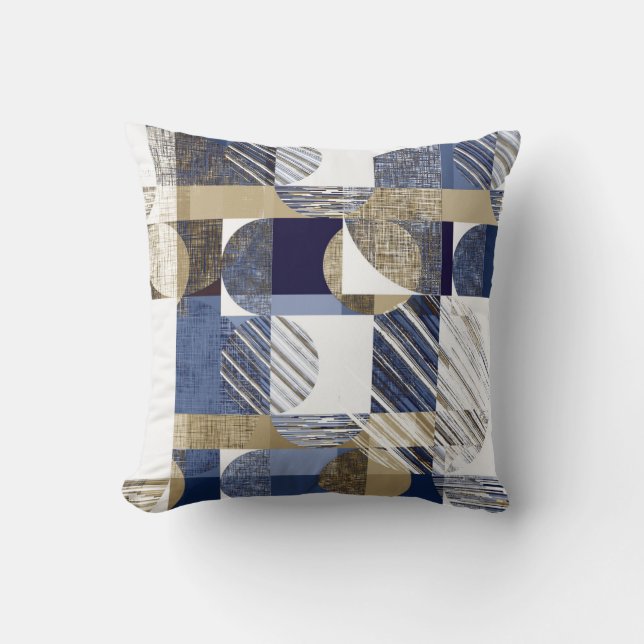 Stylish textured geometric throw pillow (Front)