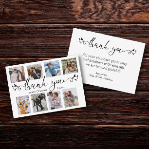 stylish thank you  8 photos collage wedding  card
