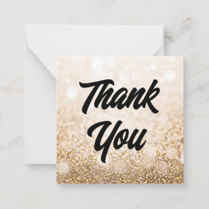 stylish thank you golden lights luxury wedding card