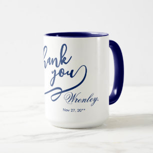 Stylish Thank You Navy 15 oz Combo Mug for Gifting