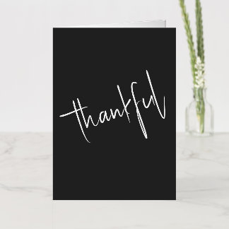 Stylish Thanksgiving Text Foil Holiday Card