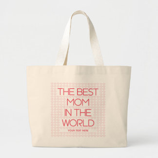 Stylish The Best Mum Red Hearts Personalised Large Tote Bag
