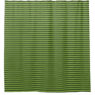 Stylish Thin Greenery Striped Design Shower Curtain
