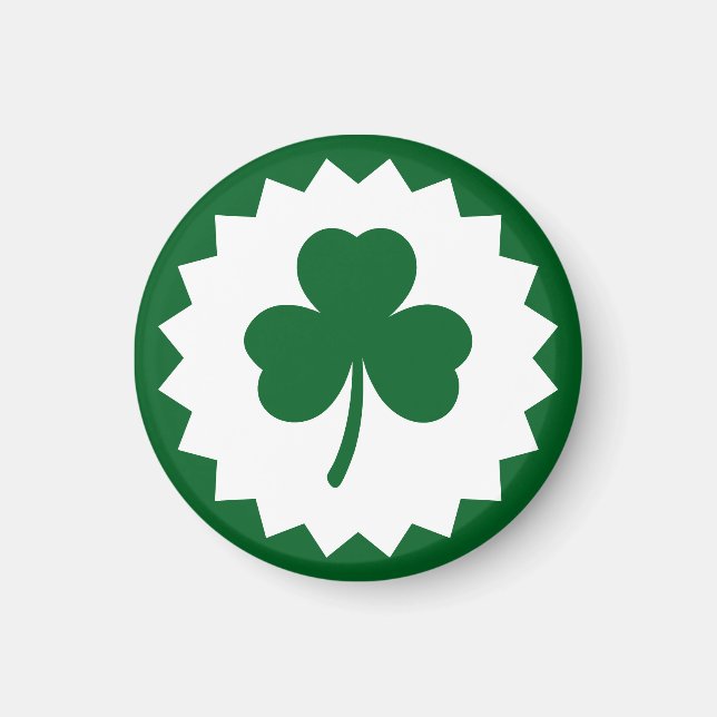 Stylish Three Leaf Clover Design Premium Magnet (Front)