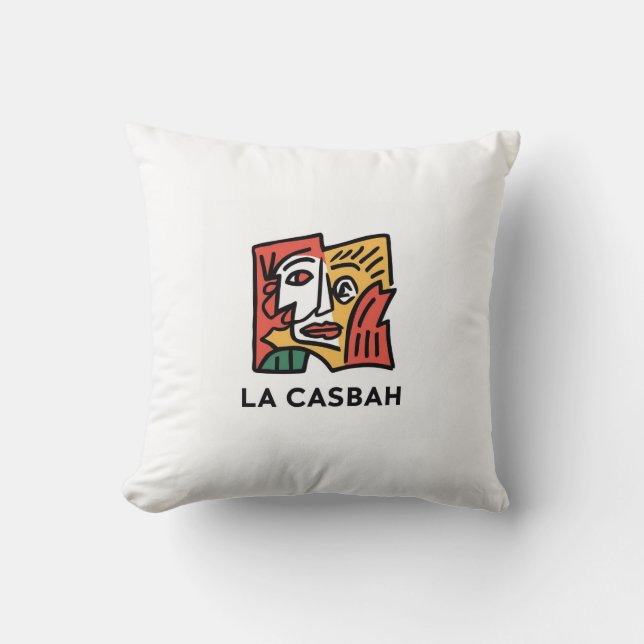 Stylish throw pillow with a bold, Picasso-inspired (Front)