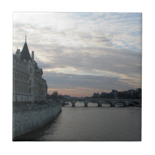 Stylish Tile with beautiful sunset in Paris