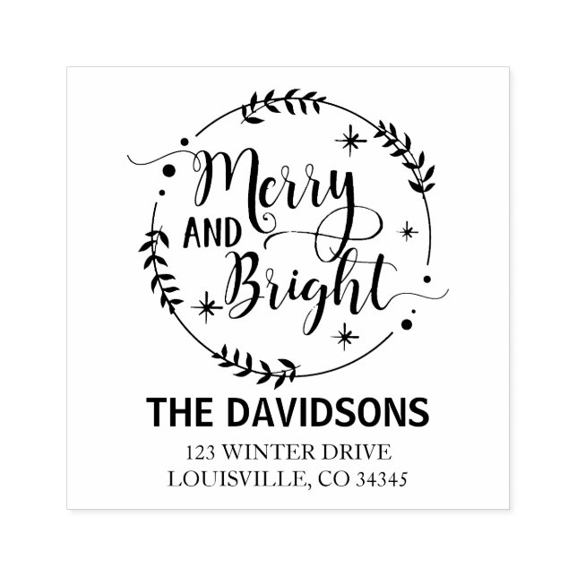 Stylish 'Tis the Season Typography Monogram Rubber Stamp (Imprint)