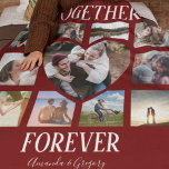 Stylish Together Forever | Heart Photo Collage Fleece Blanket<br><div class="desc">Say I love you with this gorgeous 10 collage photo card with a heart photo in the middle,  featuring heart shaped photos and text that reads 'TOGETHER FOREVER' and personalised with your names.Text font styles,  size and colour can be changed by clicking on the customise further link after personalising.</div>