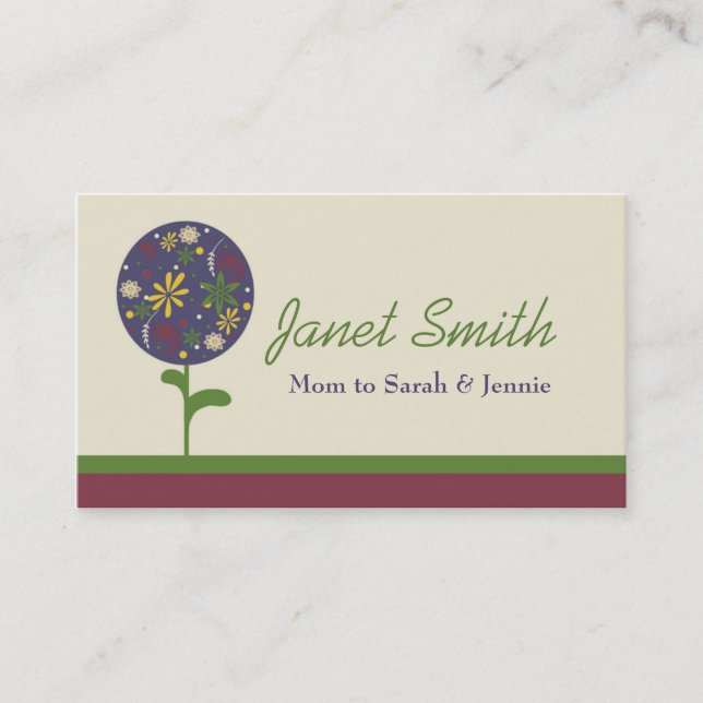 Stylish Topiary Flower Mummy Card (Front)