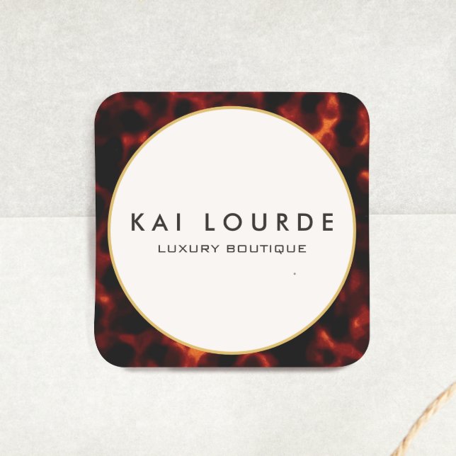 Stylish Tortoiseshell Chic Luxury Square Sticker (Creator Uploaded)