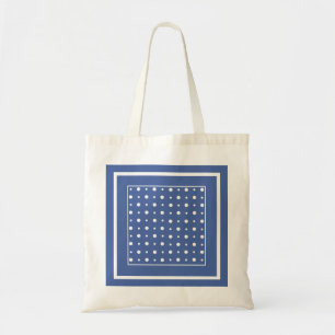 Stylish Tote Bag, Dark Blue with White Polka Dots Bag