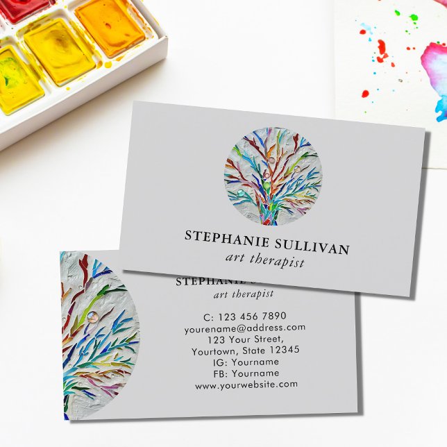 Stylish Tree of Life Art Therapist Business Card (Creator Uploaded)