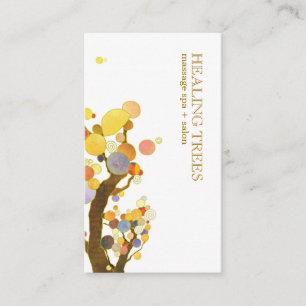 Stylish Trees Massage Therapist Business Card