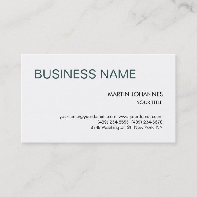 Stylish Trend Slate Grey Black White Business Card (Front)