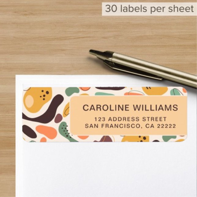 Stylish Trendy Abstract Colourful Return Address  Label (Creator Uploaded)