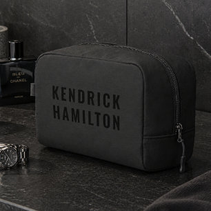 Stylish Trendy Black Out Modern Minimalist Simple Dopp Kit