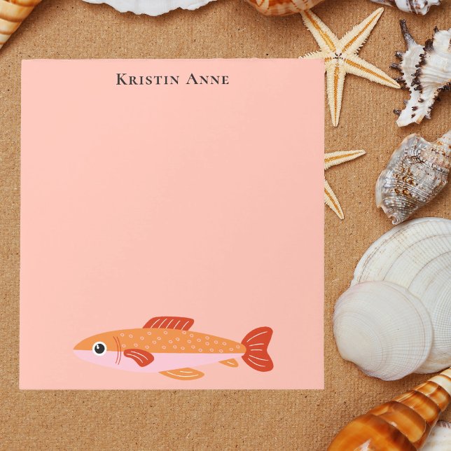 Stylish Trendy Cute Sardine Fish Coastal  Notepad (Creator Uploaded)