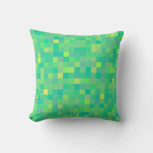 Stylish Trendy Green Multicolor Pixel Pattern Cushion