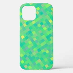 Stylish Trendy Green/Yellow Pixel Mosaic Pattern iPhone Case