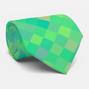 Stylish Trendy Green/Yellow Pixel Mosaic Pattern Tie