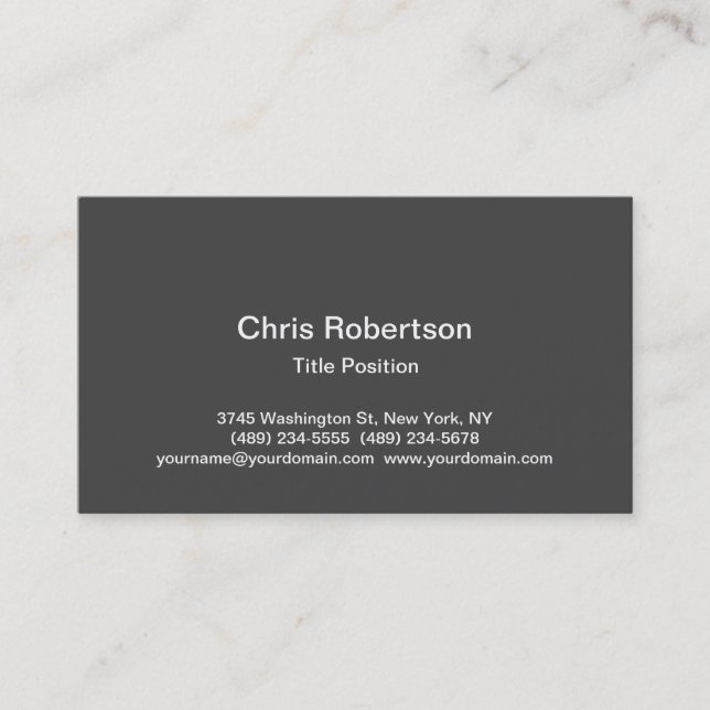 Stylish Trendy Grey Charming Business Card (Front)