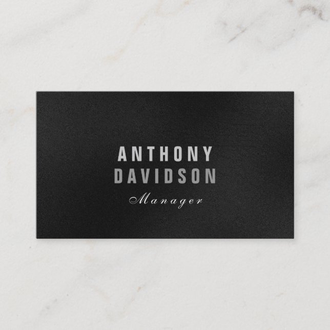 Stylish Trendy Grey Huge Letters Business Card (Front)