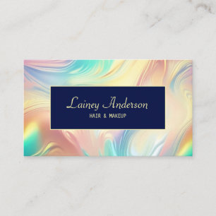 Stylish Trendy groovy faux holographic Business Card