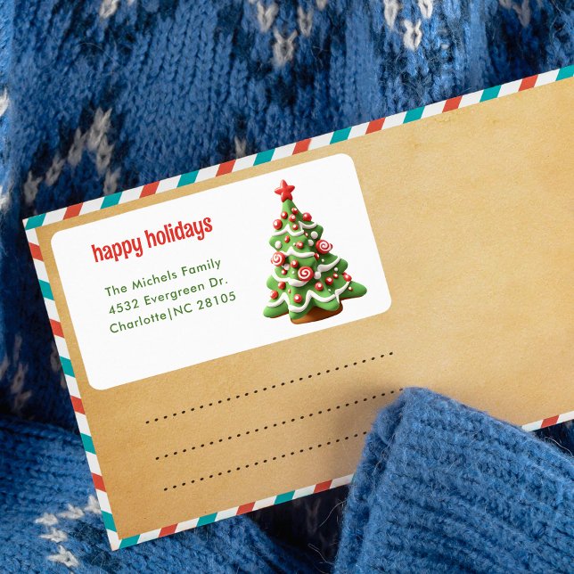Stylish Trendy  Happy Holidays Return Address  Label (Creator Uploaded)