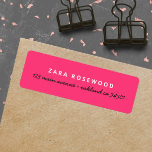 Stylish Trendy Hot Pink Feminine Return Address Label