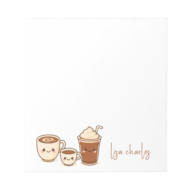 Stylish Trendy Modern Cute Coffee Colourful Notepad (Front)