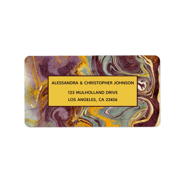 Stylish Trendy Modern Marble   Label (Front)