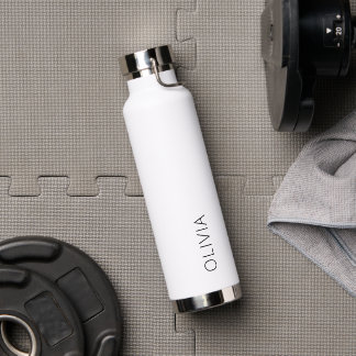 Stylish Trendy Modern Minimalist Simple White Water Bottle