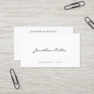 Stylish Trendy Modern Minimalist Template Script Business Card