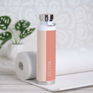 Stylish Trendy Modern Peach Burnt Orange Minimal Water Bottle