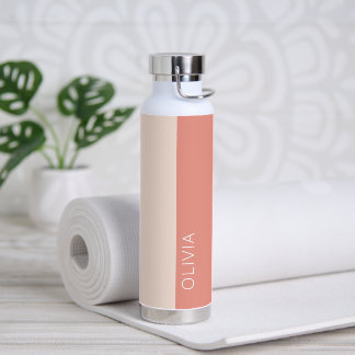 Stylish Trendy Modern Peach Burnt Orange Minimal Water Bottle
