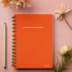 Stylish Trendy Orange Monthly Weekly Personal 2024 Planner