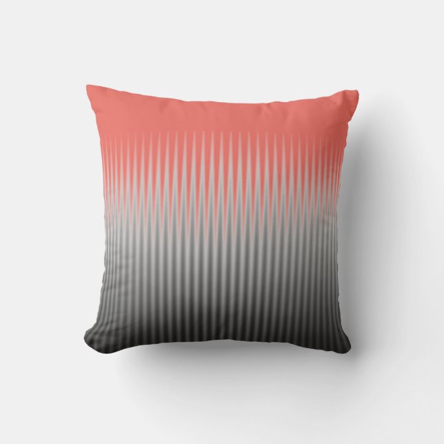 Stylish Trendy Salmon Stripe Pattern Cushion (Front)