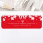 Stylish Trendy Script red Christmas Return Address Label<br><div class="desc">Stylish Trendy Script Christmas label  return address with a festive Christmas background. Your names and address can easily be personalised for a unique label with a personal touch to pair with our holiday card range in the same design!</div>
