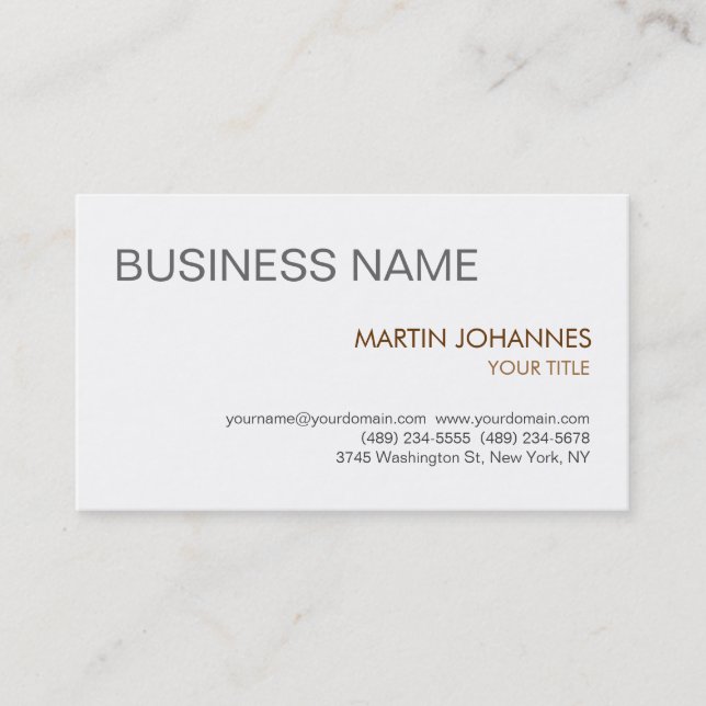 Stylish Trendy Simple Plain Modern Business Card (Front)