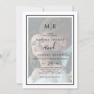 Stylish Trendy Typography Photo Overlay Wedding Invitation