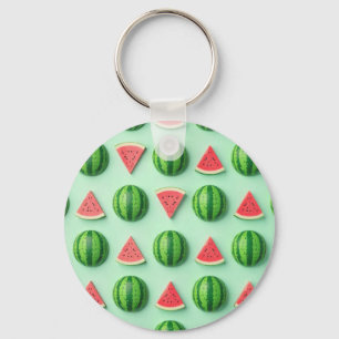 Stylish Trendy Watercolor Watermelon  Key Ring