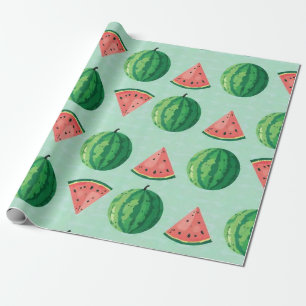 Stylish Trendy Watercolor Watermelon Wrapping Paper